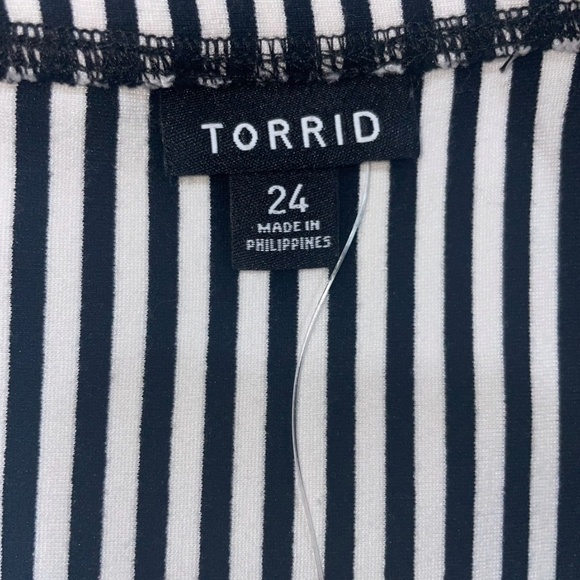 Torrid Black Striped Spaghetti Strap Bodycon Mini Dress Size 24 NWOT - Picture 9 of 12